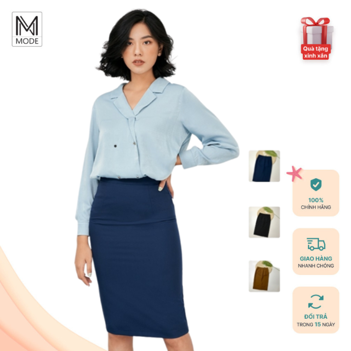 Chân Váy Bút Chì Ngocmode Cạp Cao, Có Lớp Lót, Dáng Công Sở Xẻ Sau Thanh Lịch