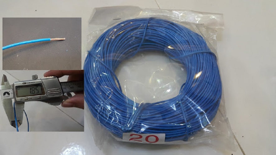 Dây điện xe máy màu xanh dương, lõi đồng 0.5m ( Dây điện đơn - cuộn 0.5 kg )