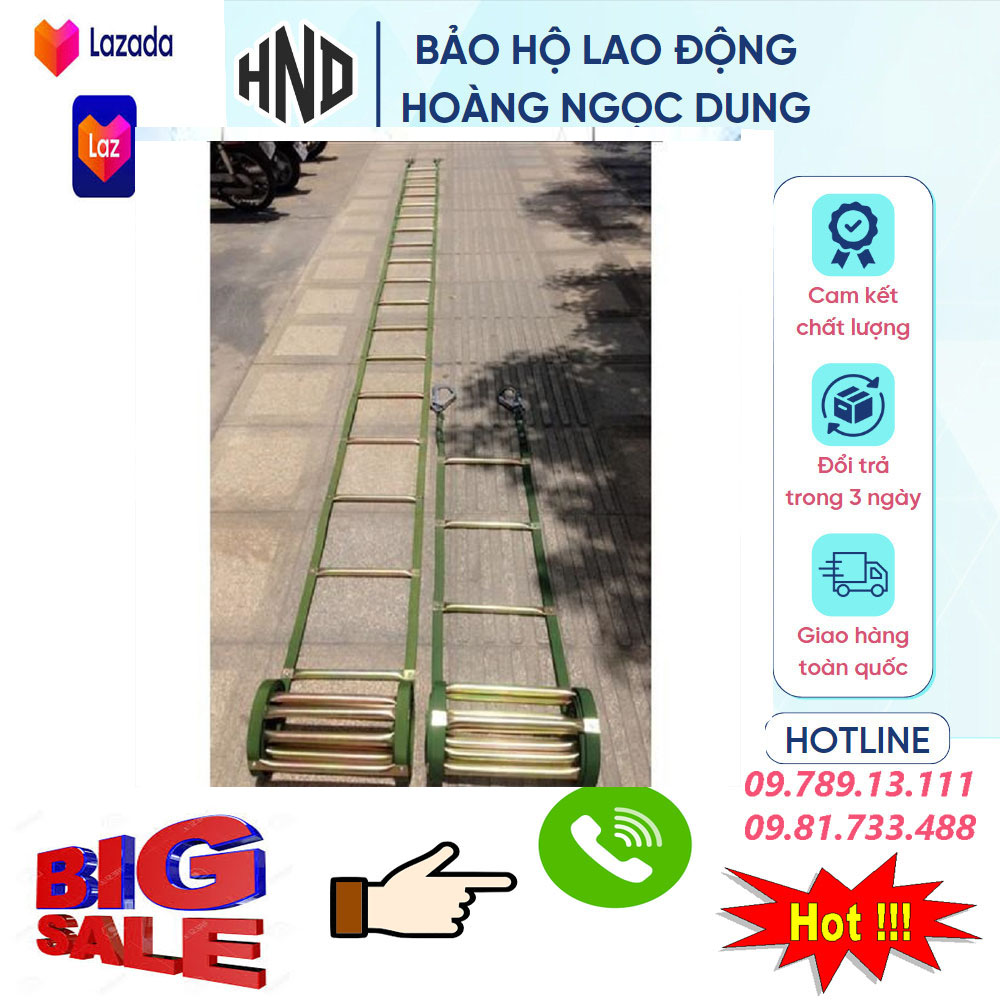 Thang dây thoát hiểm nhà cao tầng, thang dây cứu hộ thang cứu sinh dài 20m, thang dây thoát hiểm pccc