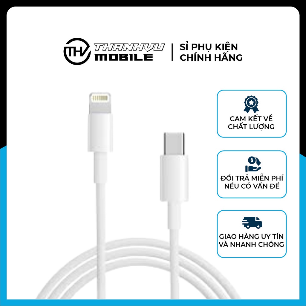 Dây sạc nhanh IP Cho Củ Sạc Nhanh BH 12 Tháng Type-C To Lightning Hỗ Trợ