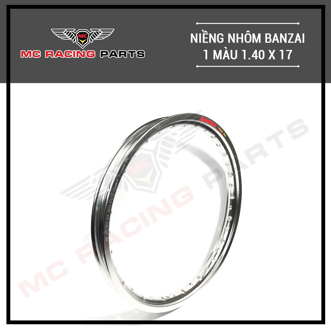 NIỀNG NHÔM BANZAI 1 MÀU 1.40 & 1.60 x 17