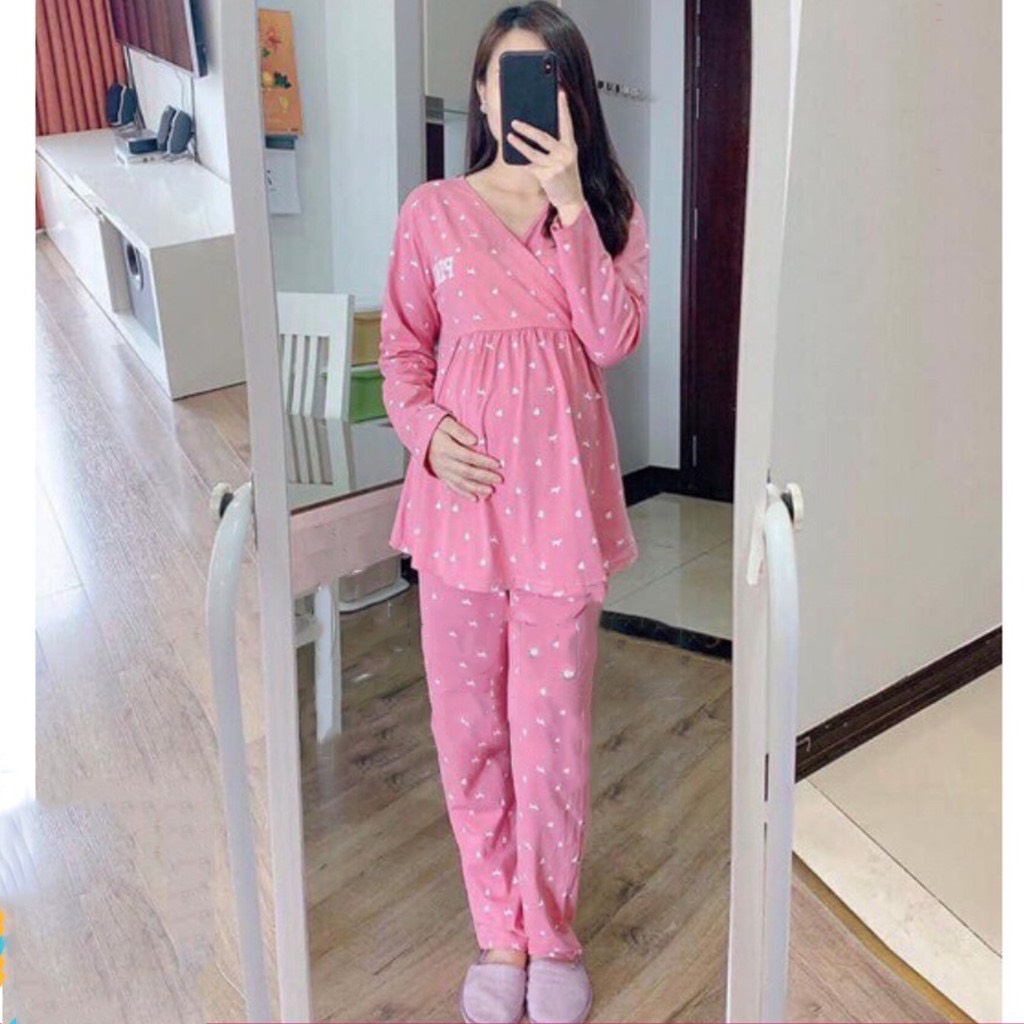 Bộ Đồ Bầu kết hợp sau sinh cotton