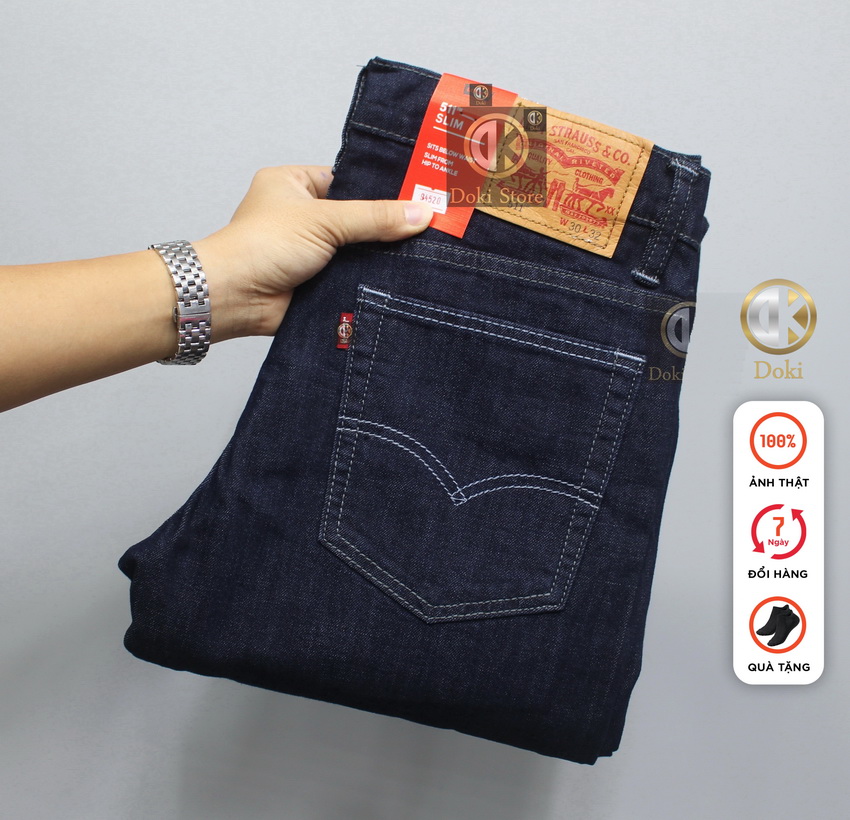 Quần Jean Nam Cao Cấp Xanh đen XT-02 Quần Bò Nam Chất Co Giãn Dầy Dặn Mềm Mịn, Dáng Đứng Ôm Nhẹ Năng Động Trẻ Trung - DOKI