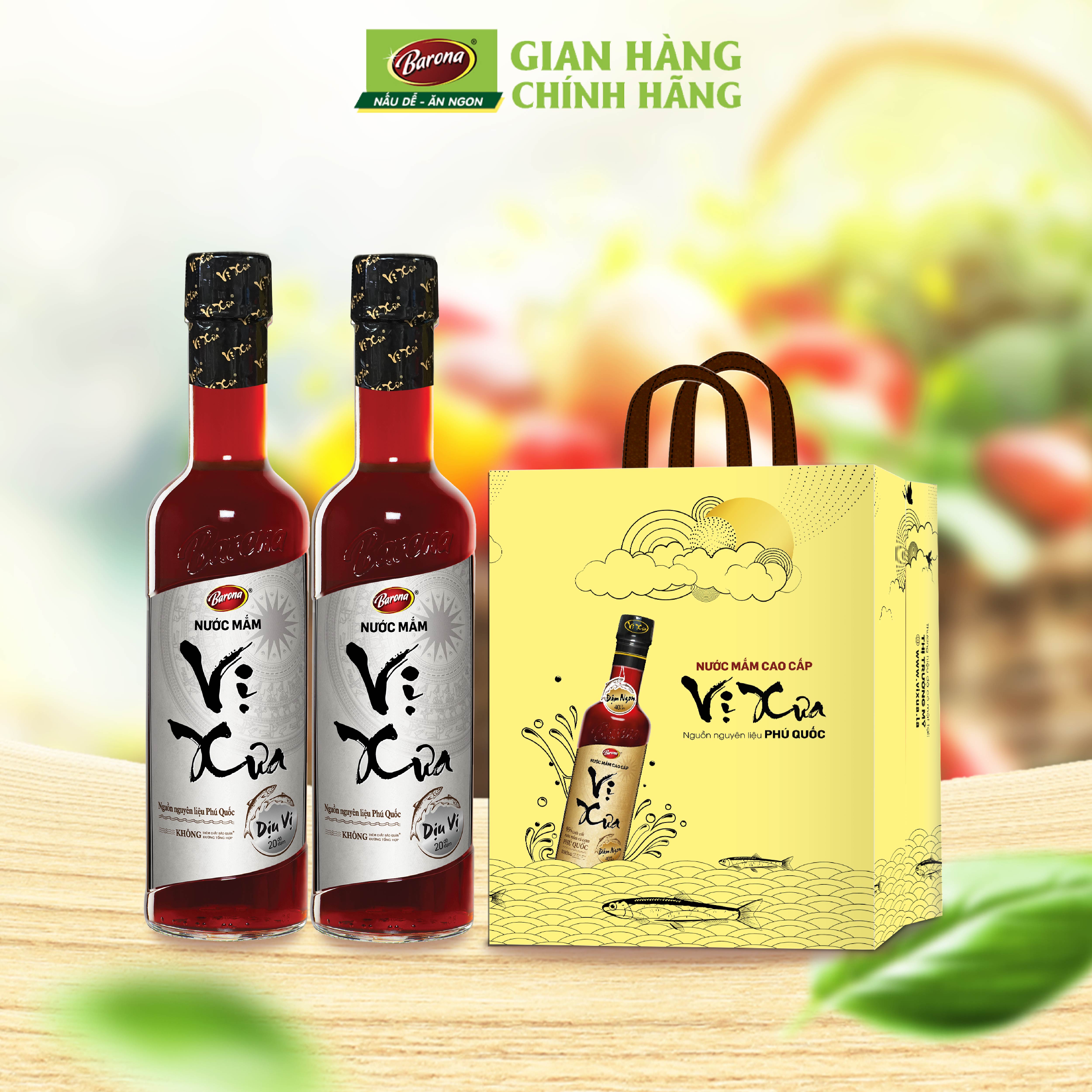  Mua 2 Chai Nước Mắm Phú Quốc Vị Xưa Barona 20 độ đạm 500ml  Tặng túi thân thiện môi trường  