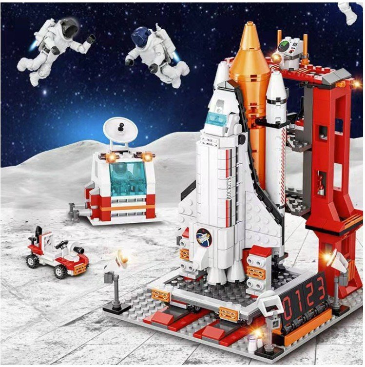 [Siêu hot ]Bộ lego vũ trụ 886 chi tiết + 3 phi hành gia – Bộ đồ chơi lắp ghép lego tàu vũ trụ con th