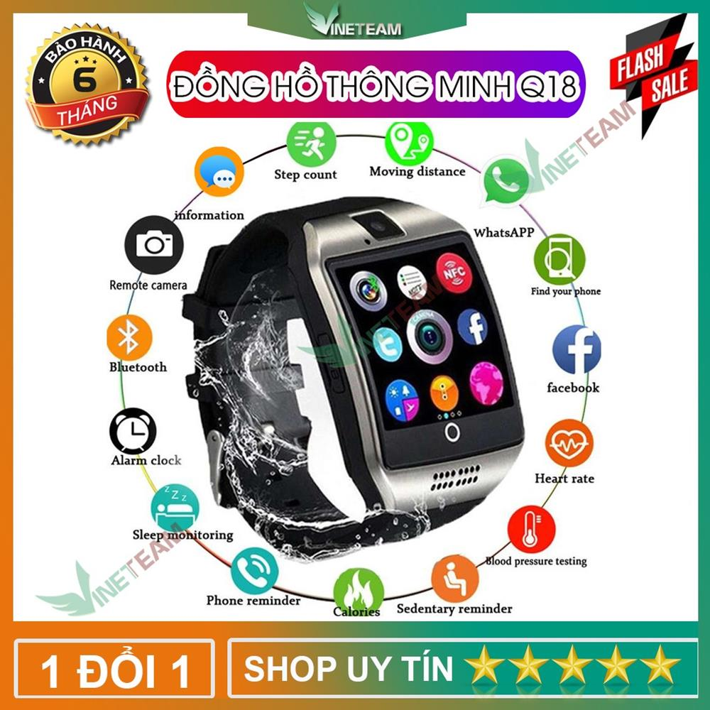 Xả kho 3 ngày ] đồng hồ thông minh q18 dochoipc kết nối bluetooth theo doi bước chân nghe gọi nhắn tin chụp ảnh màn hình lcd hd cảm ứng điện rung