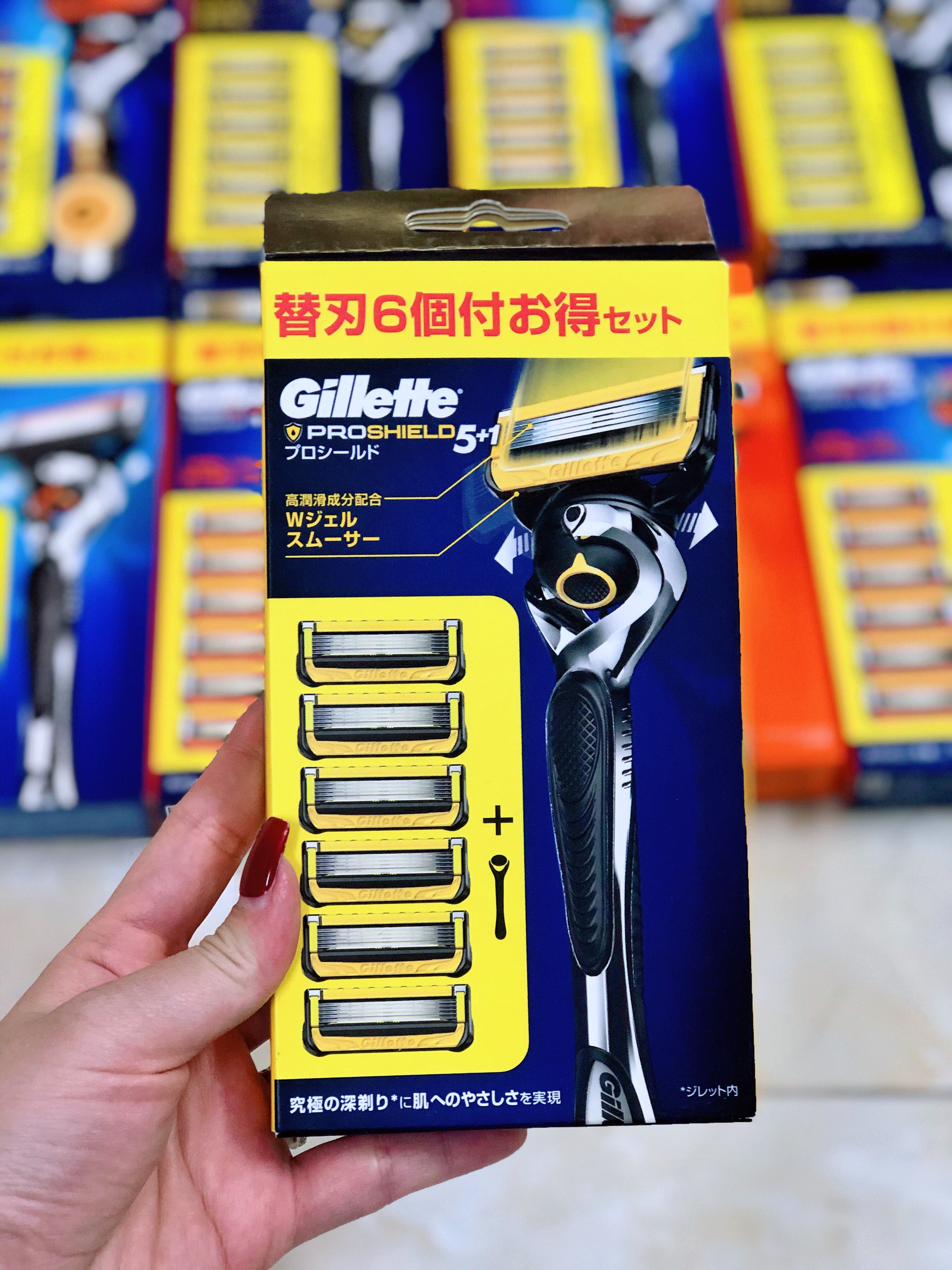 Bộ dao cạo râu gillette 6 lưỡi + 1 cán dao nội địa nhật