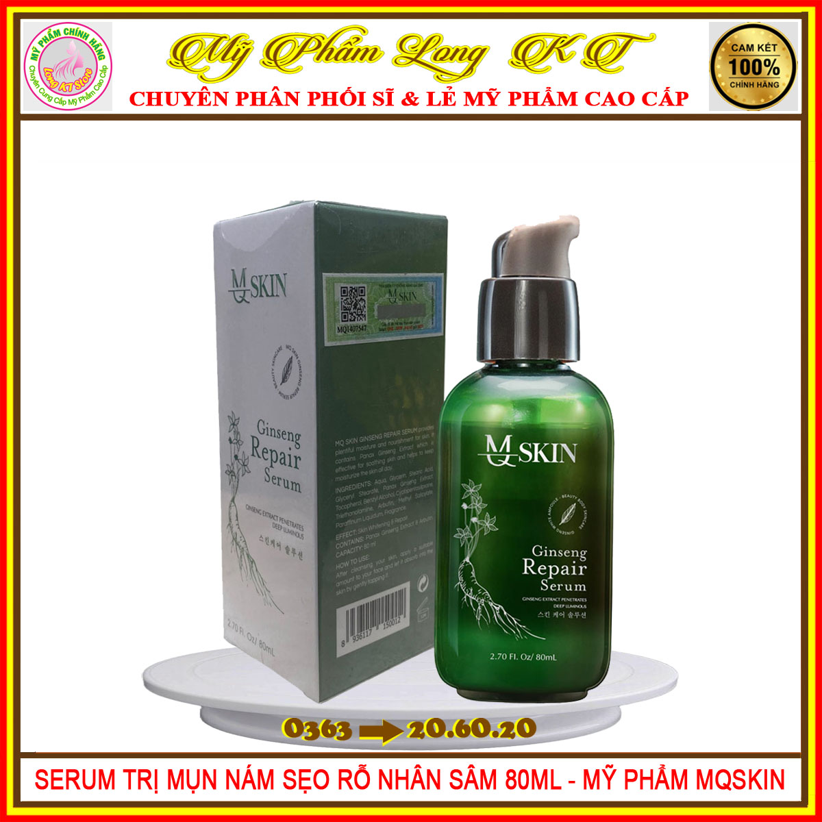 Serum trị mụn,nám nhân sâm mq skin 80ml - mỹ phẩm mqskin
