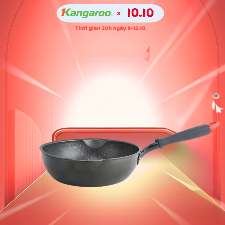 Chảo nhôm sâu lòng chống dính đáy từ 24cm Kangaroo KG662S - Hàng chính hãng