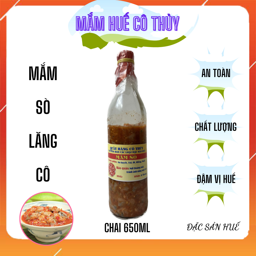 Mắm sò đặc sản lăng cô huế - chai 650ml nặng 1kg