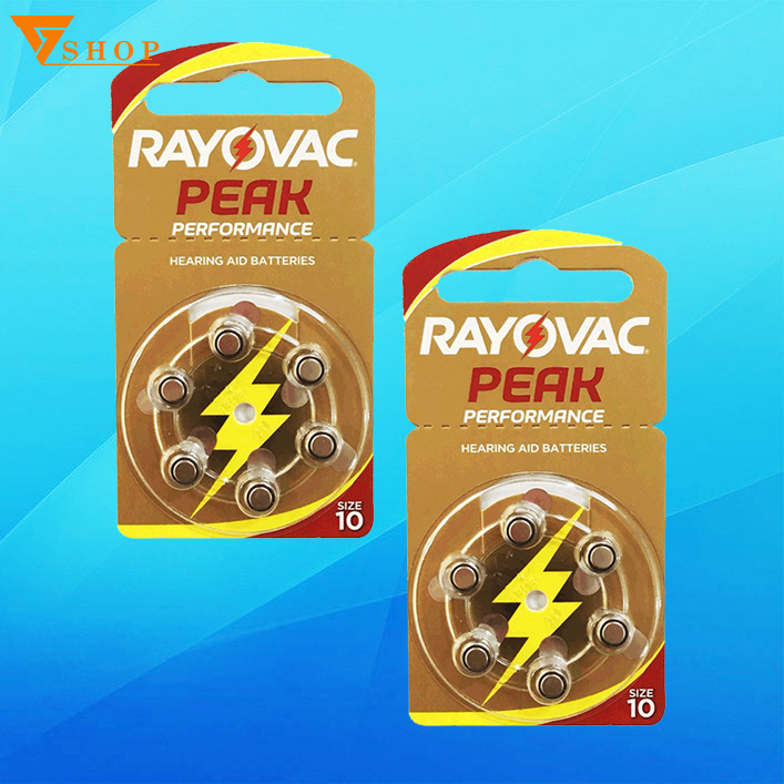 2 vỉ pin máy trợ thính rayovac pr70, pin a10