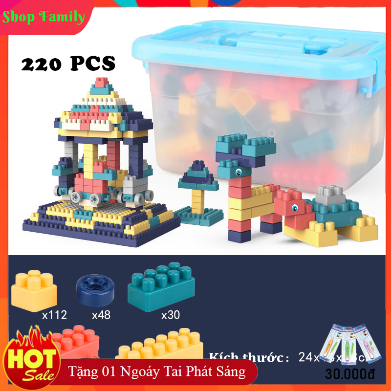 Bộ xếp hình 220 và 400 chi tiết cho bé , Các mảnh ghép với nhiều kích thước khác nhau giúp bé thoải mái tư duy sáng tạo ,đồ chơi phát triển trí tuệ trẻ