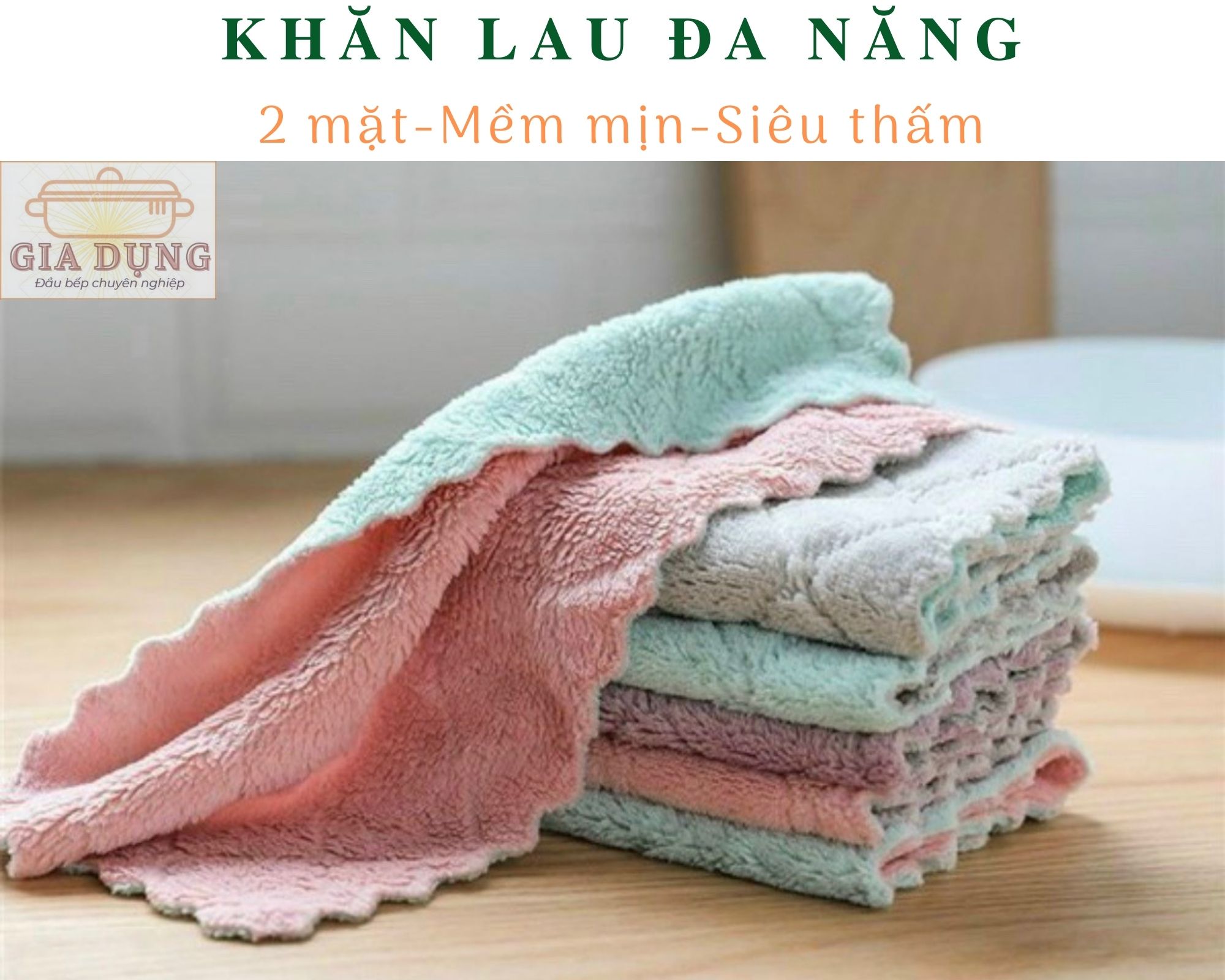 Set 30 chiếc khăn lau bếp đa năng 2 mặt