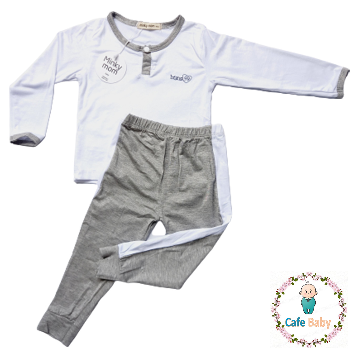 Bộ minky mom dài viền thun lạnh cho bé
