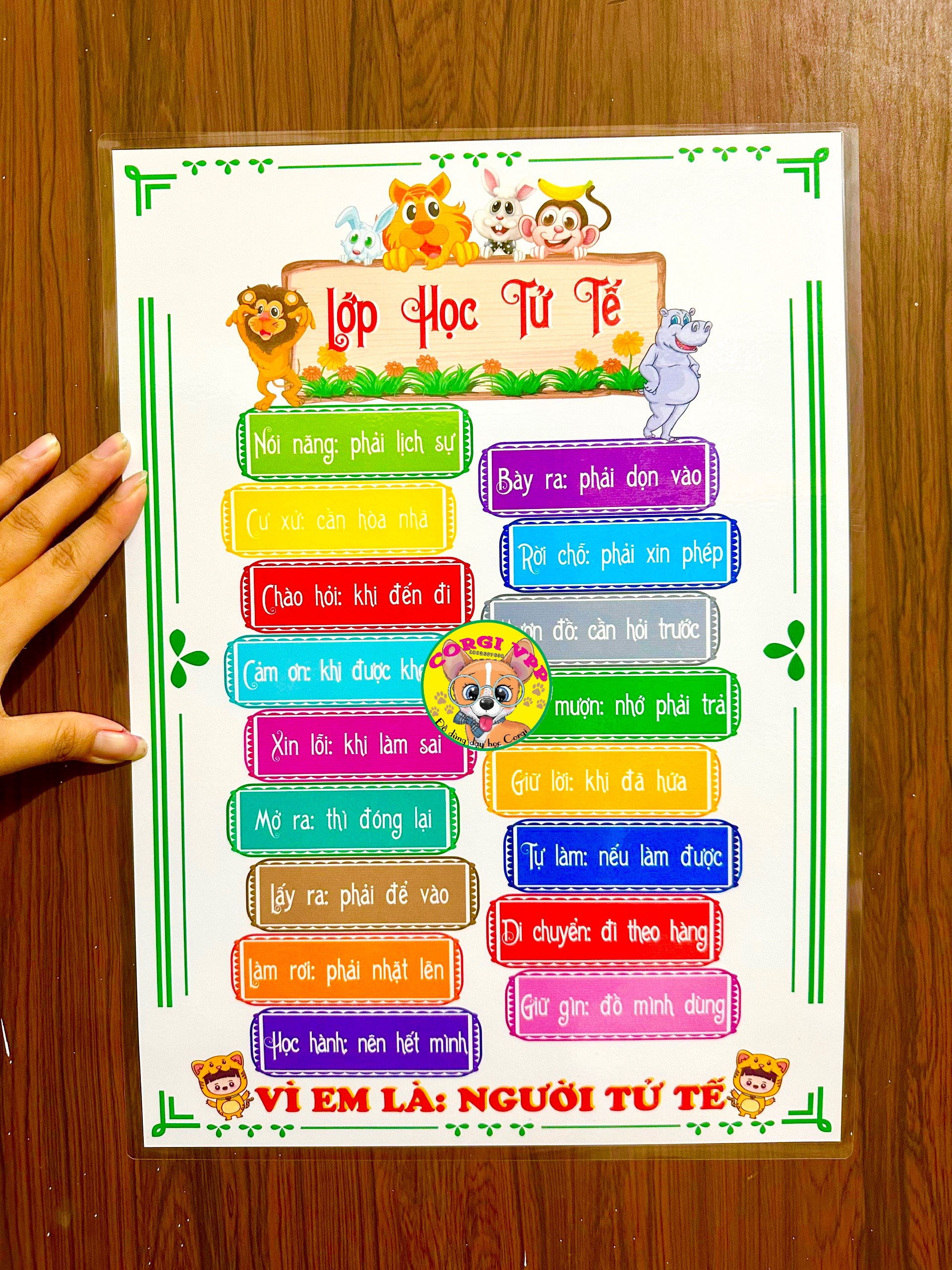 Lớp Học Tử Tế, trang trí lớp - Đồ dùng dạy học Corgi