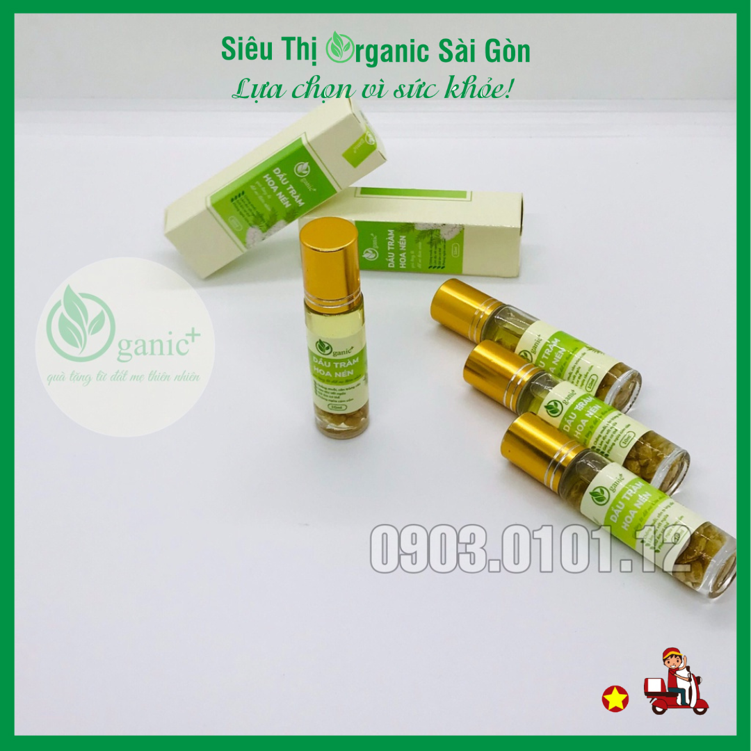 Dầu tràm hoa nén huế chai bi lăn 10ml tiện lợi, tinh dầu tràm trà nguyên chất cho bé