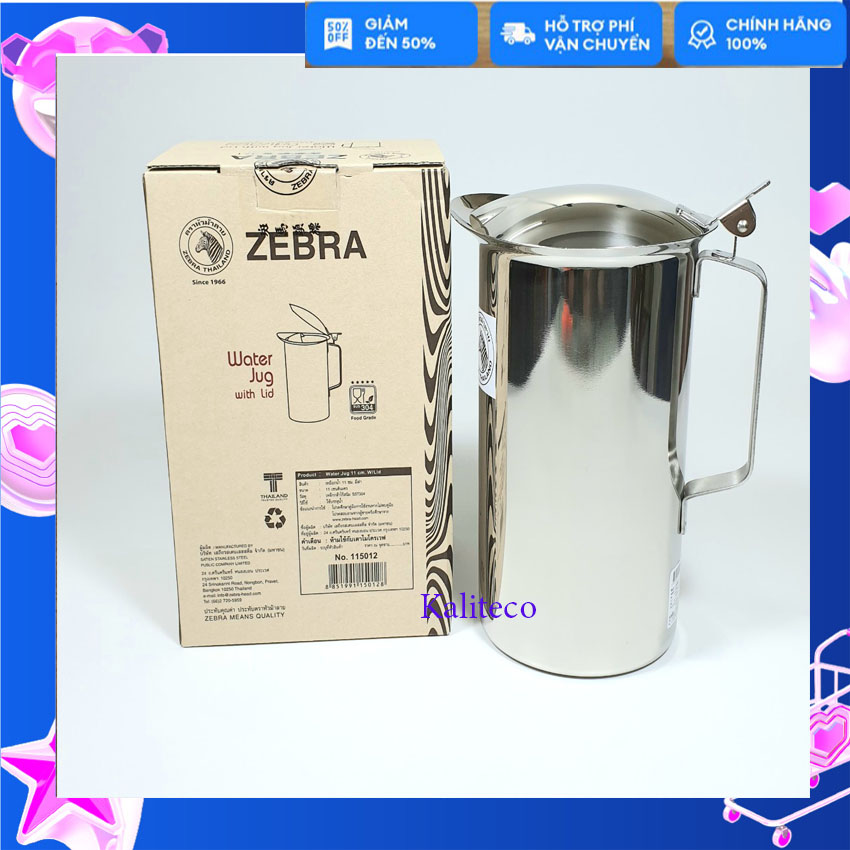 Ca đựng nước có nắp inox zebra thái lan 1900ml 115012