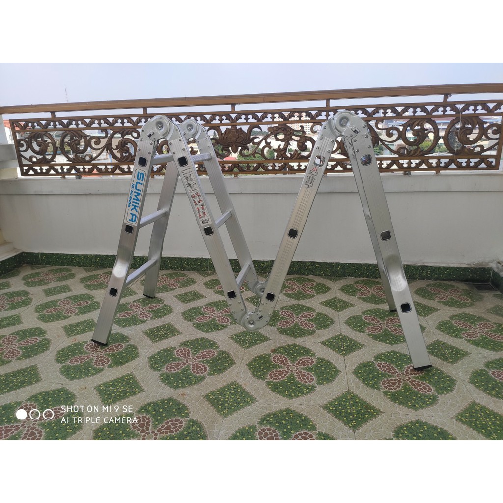 Thang nhôm gấp 4 đoạn ✅sumika sk603✅ vận chuyển siêu rẻ