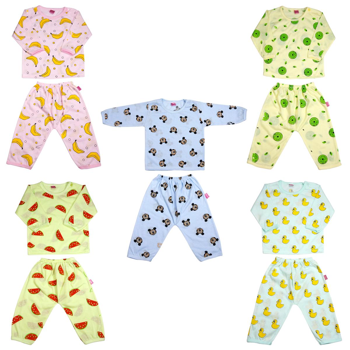 Sét 5 bộ áo dài quần dài thu đông cho bé trai bé gái từ 3-14kg - DD01M Booba.shop