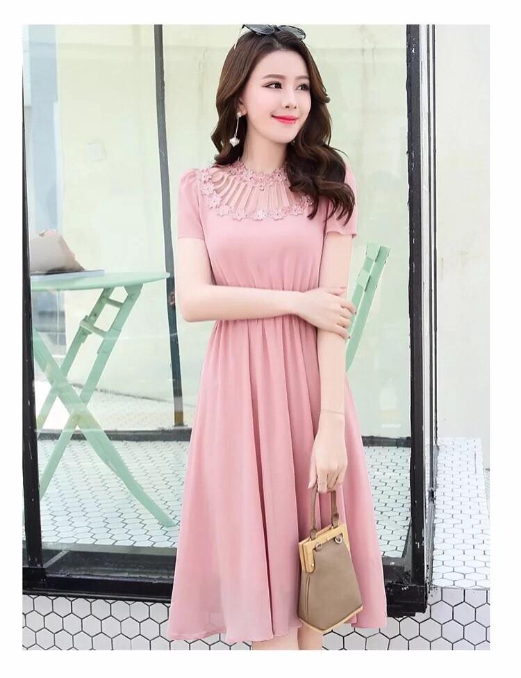 Đầm xòe chiffon TinaD766