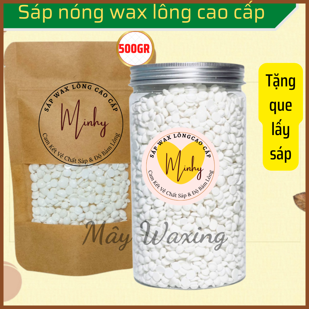 HOÀN TIỀN 15% - 500gr Sáp wax lông nóng wax bean sáp wax dừa sáp wax trong suốt siêu bám lông sáp dừa wax lông 500g cao cấp sáp wax lông vụn