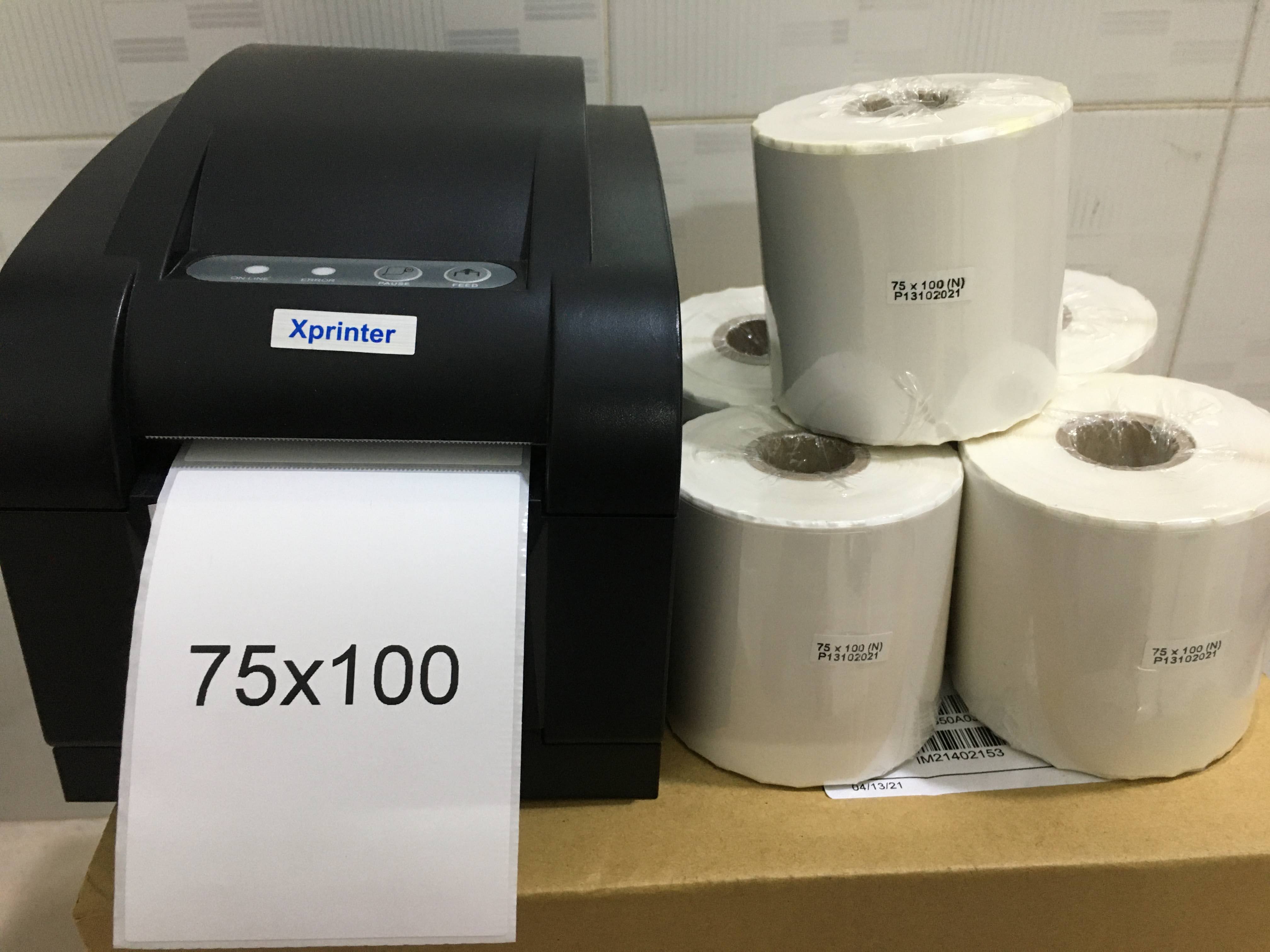 5 cuộn Tem nhiệt 75x100 in nhãn, in vận đơn