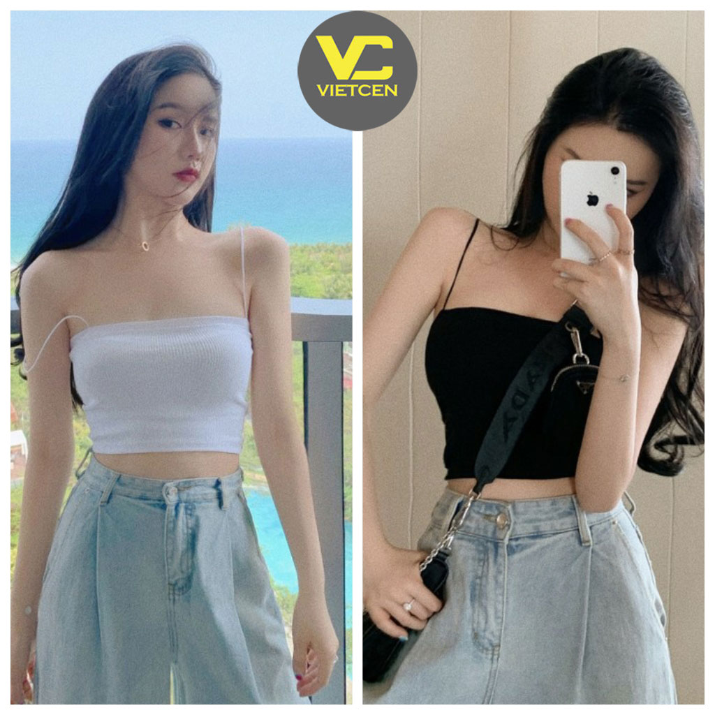 Áo Thun 2 Dây Sợi Bún Chất Cotton Co Dãn Body Freesize