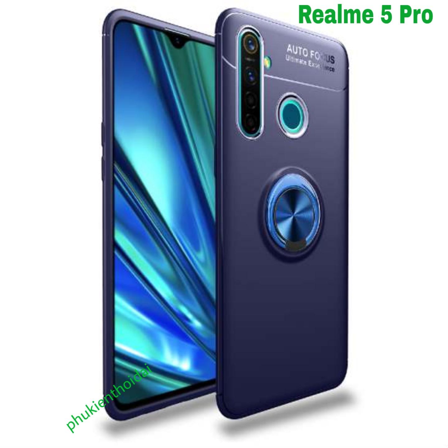 Ốp lưng Oppo Realme 5 Pro / Realme Q dùng chung chống sốc giá đỡ kiêm nhẫn hút ô tô hiệu Auto Focus cao cấp