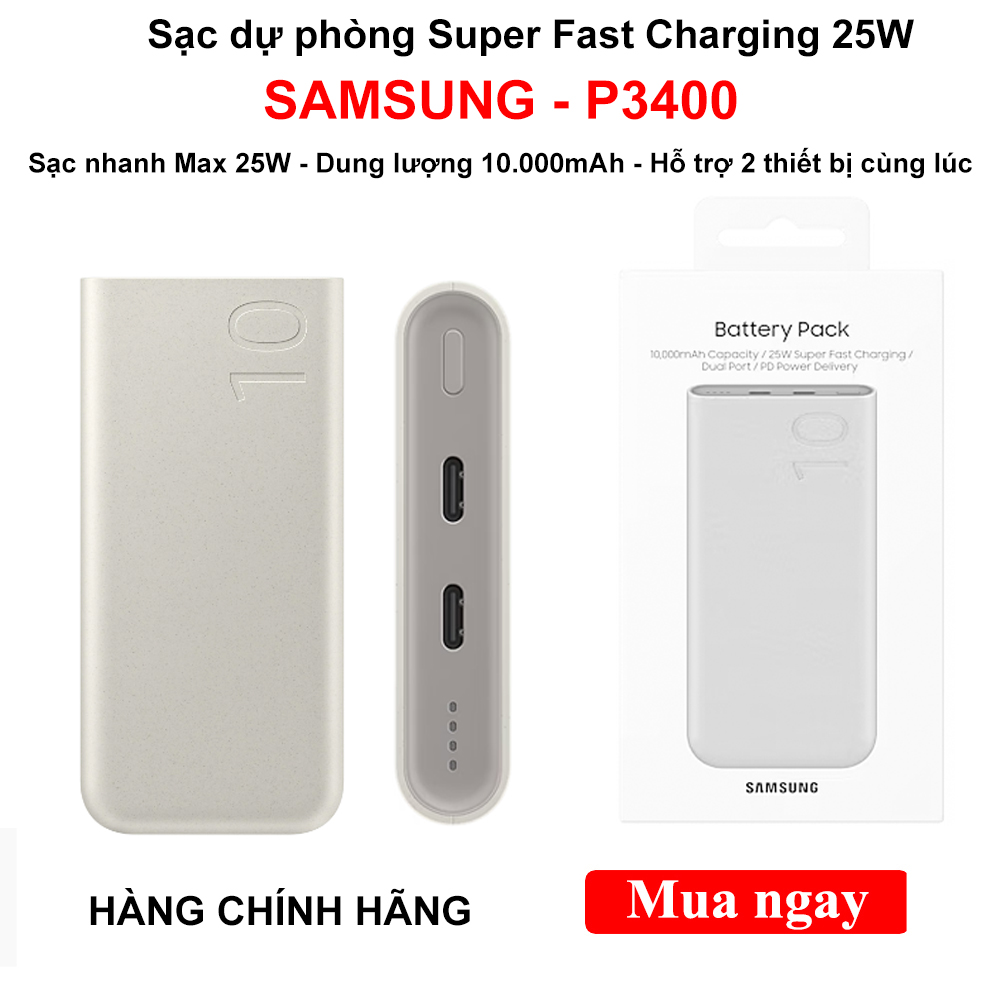 Sạc dự phòng Super FastCharging Samsung 25W 10.000 mAh - Hàng chính hãng