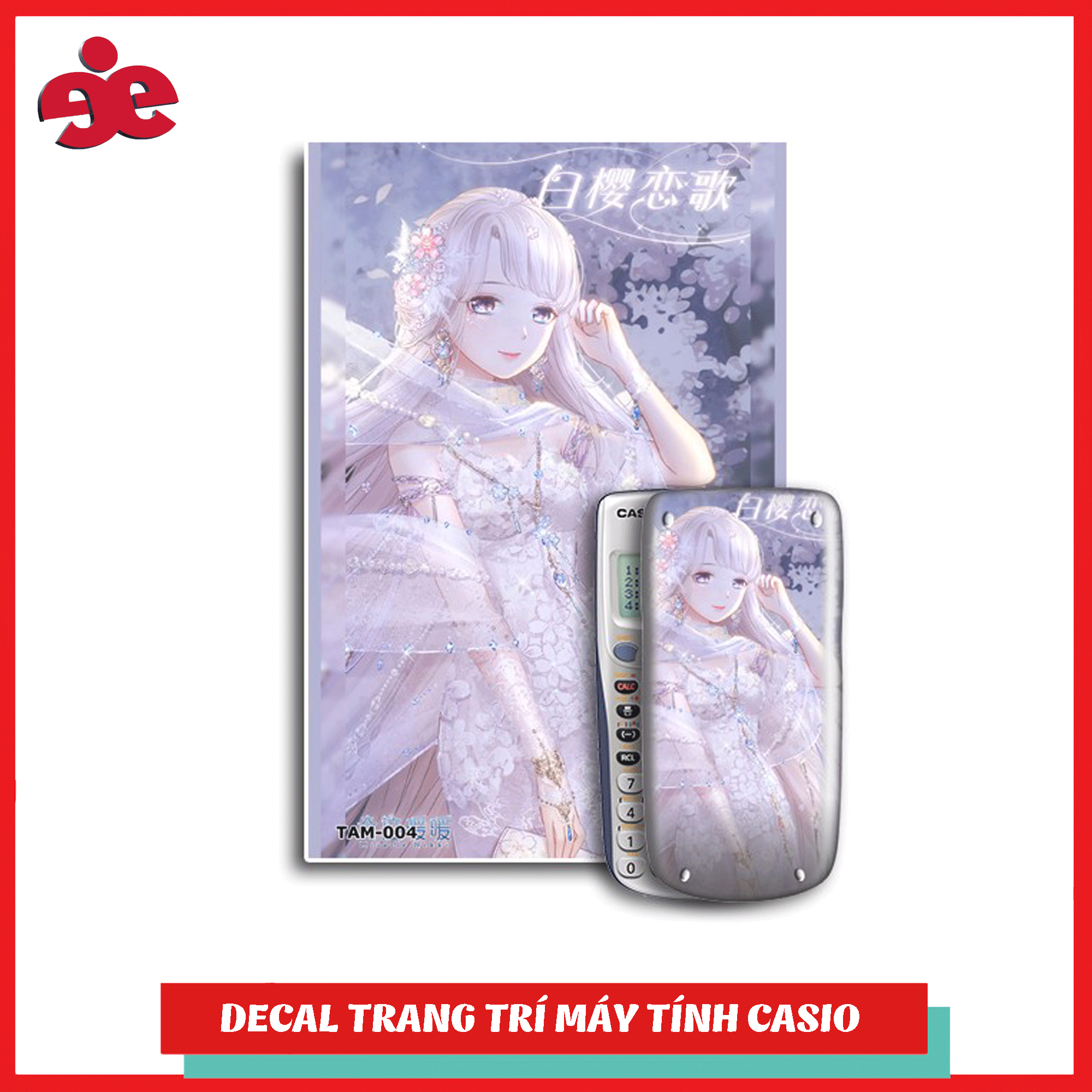 Bộ 2 decal trang trí máy tính cầm tay Anime 004