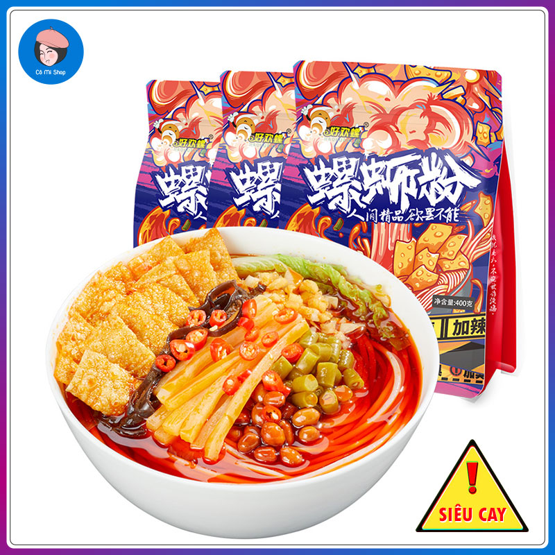 Đồ ăn vặt nội địa trung quốc, bún ốc Liễu Châu,  bún ốc haohuanluo ( hảo hoan loa) siêu cay siêu thơm 400g - Cô Mi shop