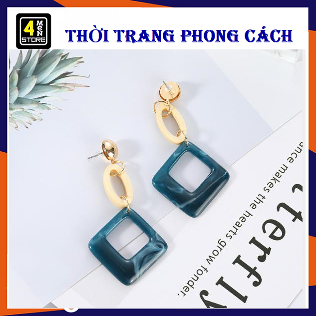 ⚡ siêu xinh ⚡ bông tai - khuyên tai vuông dài phong cách hàn quốc - cá tính
