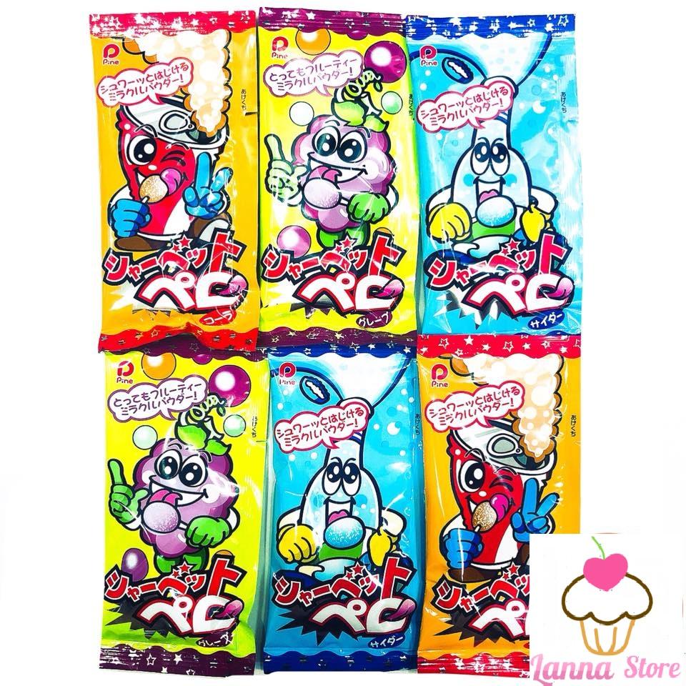 Kẹo que chấm bột chua pine vị soda chanh gói 10g - nhật bản