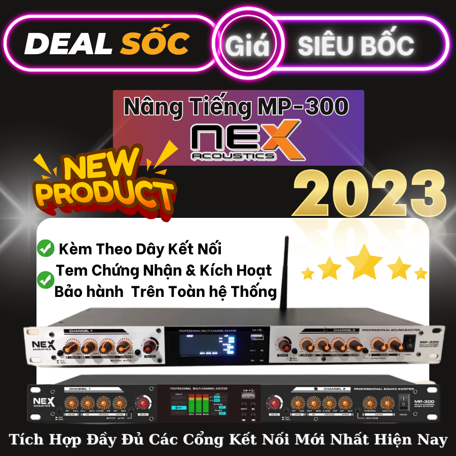 Nâng Tiếng Nex MP300 Mới Nhất 2023 Có Cổng QuangBluetoothĐiều Chỉnh Được Giúp Giọng Ca Trong TrẻoMượt MàSâu Lắng Và Chuyên Nghiệp.Dễ Dàng Kết Nối Các Thiết Bị Khác Như Cục ĐẩyVang Cơ.