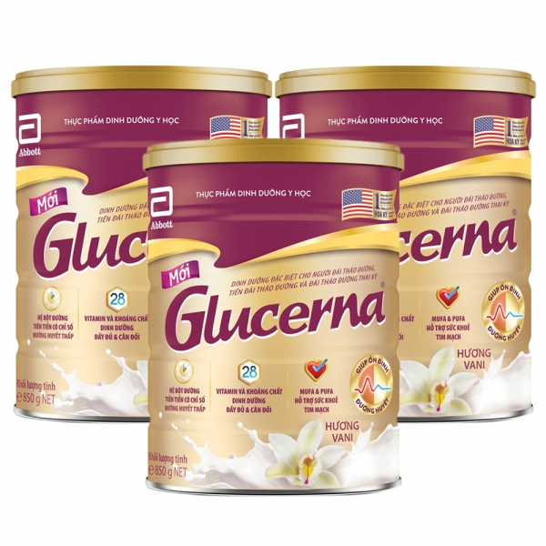 Lon sữa bột Abbott Glucerna Hương Vani 850gram