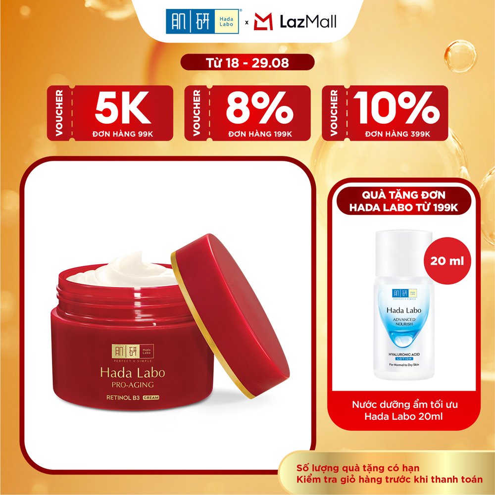 Kem dưỡng cải thiện lão hóa Hada Labo Pro-Aging Retinol B3 Cream 50g