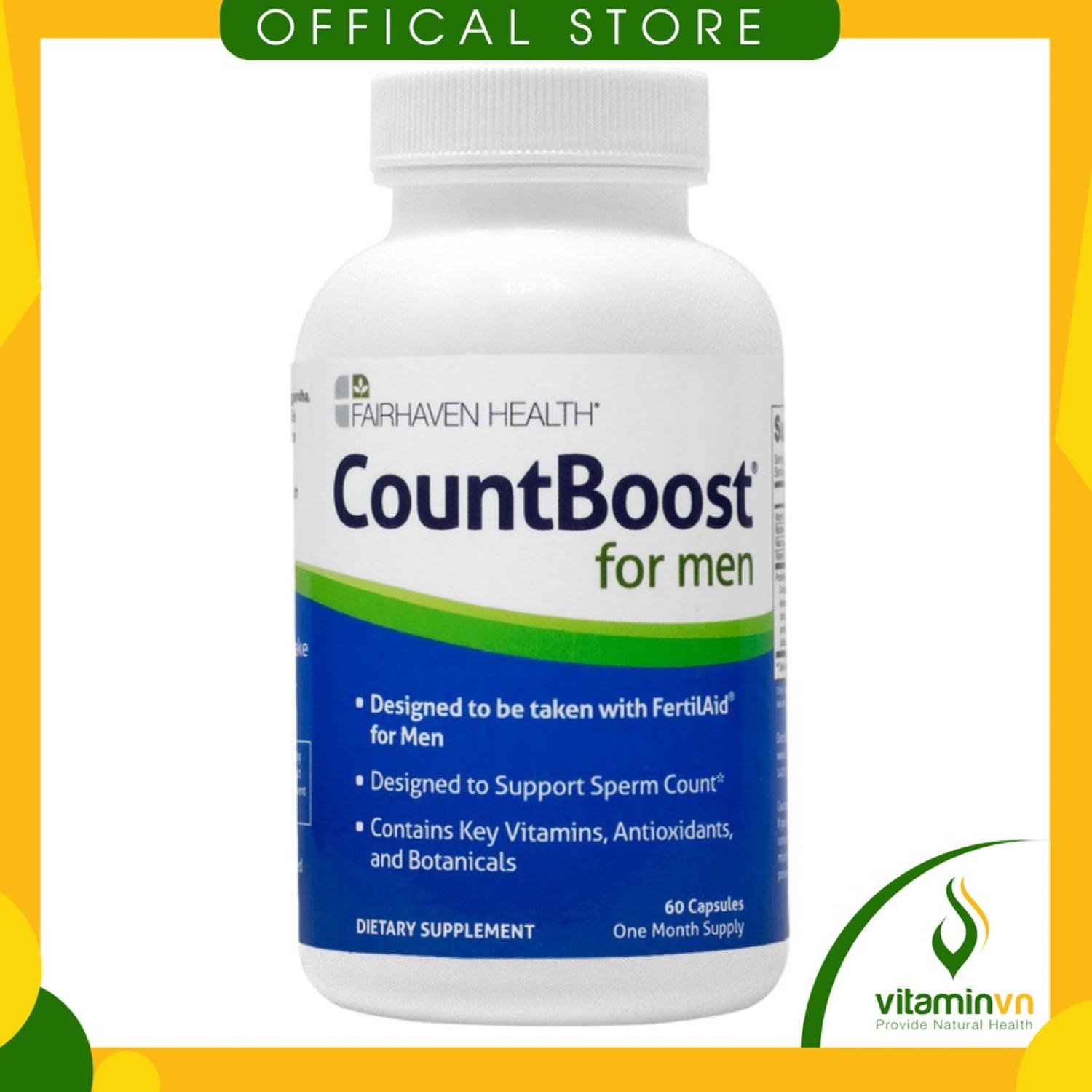 CountBoost for Men Hỗ trợ tăng số lượng tinh trùng , 60 viên