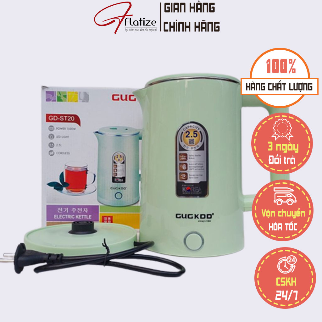 Bình đun siêu tốc cuckoo, ấm siêu tốc, ấm điện gd-st20, 2,5l - flatize
