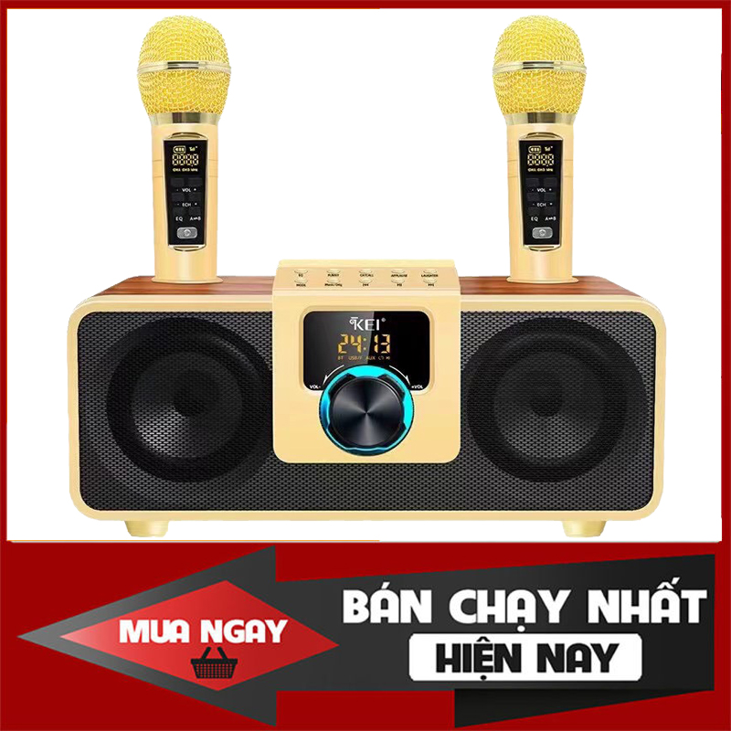 [ PHIÊN BẢN 2022 ] Loa Hát Karaoke Xách Tay Công Suất Lớn Kết Nối Bluetooth 5.0 Âm Thanh, Loa Karaoke Bluetooth KEI K08 - Tặng Kèm 2 Micro Không Dây Có Màn Hình LCD - Sạc Pin Micro Trên Loa ( BẢO HÀNH UY TÍN )