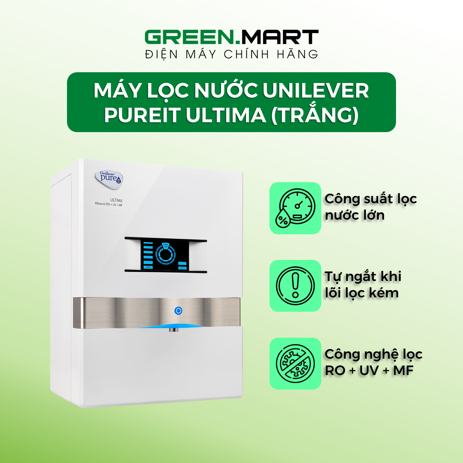 Máy Lọc Nước Unilever Pureit Ultima - Trắng - Đen