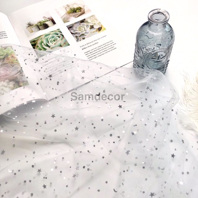 Vải ánh sao làm phông nền, trang trí chụp ảnh sản phẩm