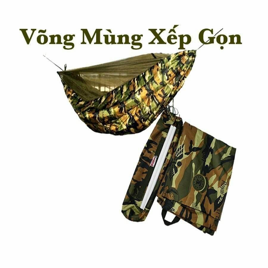(Hàng cao cấp)Võng dù lính Mỹ có mùng 2 in 1,Võng Dù Du Lịch 2 Lớp Có Mùng Chống Muỗi Và Côn Trùng tiện lợi có túi đựng khi đem theo cho các phượt thủ.