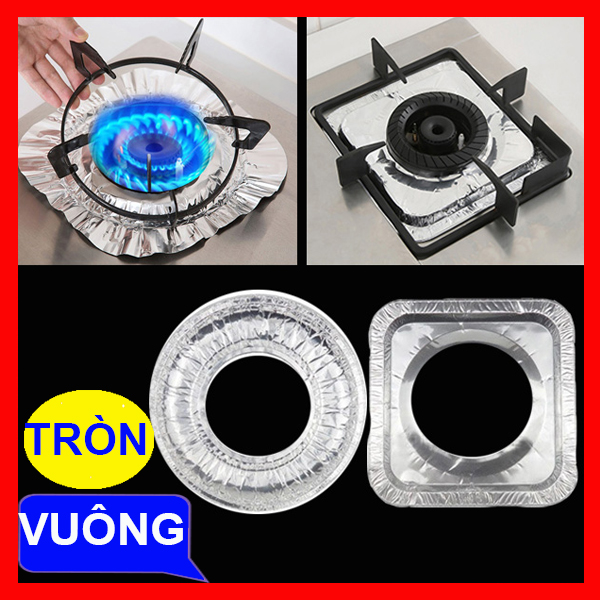 Combo 10 tấm giấy bạc lót bếp ga chắn dầu mỡ