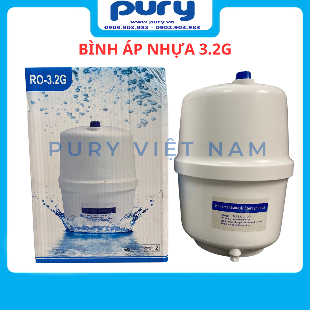 Bình áp máy lọc nước, Bình áp 8l , Bình áp 10l , Bình áp nhựa kèm van - Dùng cho tất cả máy lọc nước