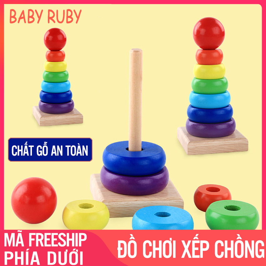 Đồ Chơi Tháp Xếp Chồng - Dành Cho Bé, 7 Màu Để Chơi, Nhanh Mắt - Tháp Xếp Chồng, Do Choi Xep Chong, Tháp Xếp Chồng 7 Màu, Tháp Xếp Chồng Cho Bé, Tháp Xếp Chồng Hình Tròn - Baby Ruby