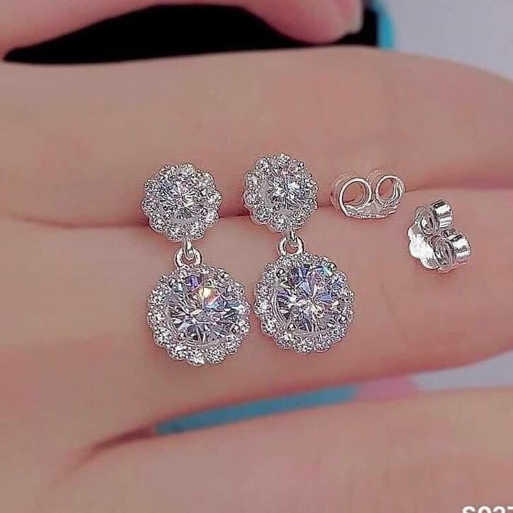 Bông tai nữ vàng, hoa tai nụ đá pha lê, bông tai hoa mai, bông tai vòng tròn xinh, bông tai vàng 24k, bông tai kim cương cao cấp Trang Sức Gado B108  - CAM KẾT KHÔNG ĐEN