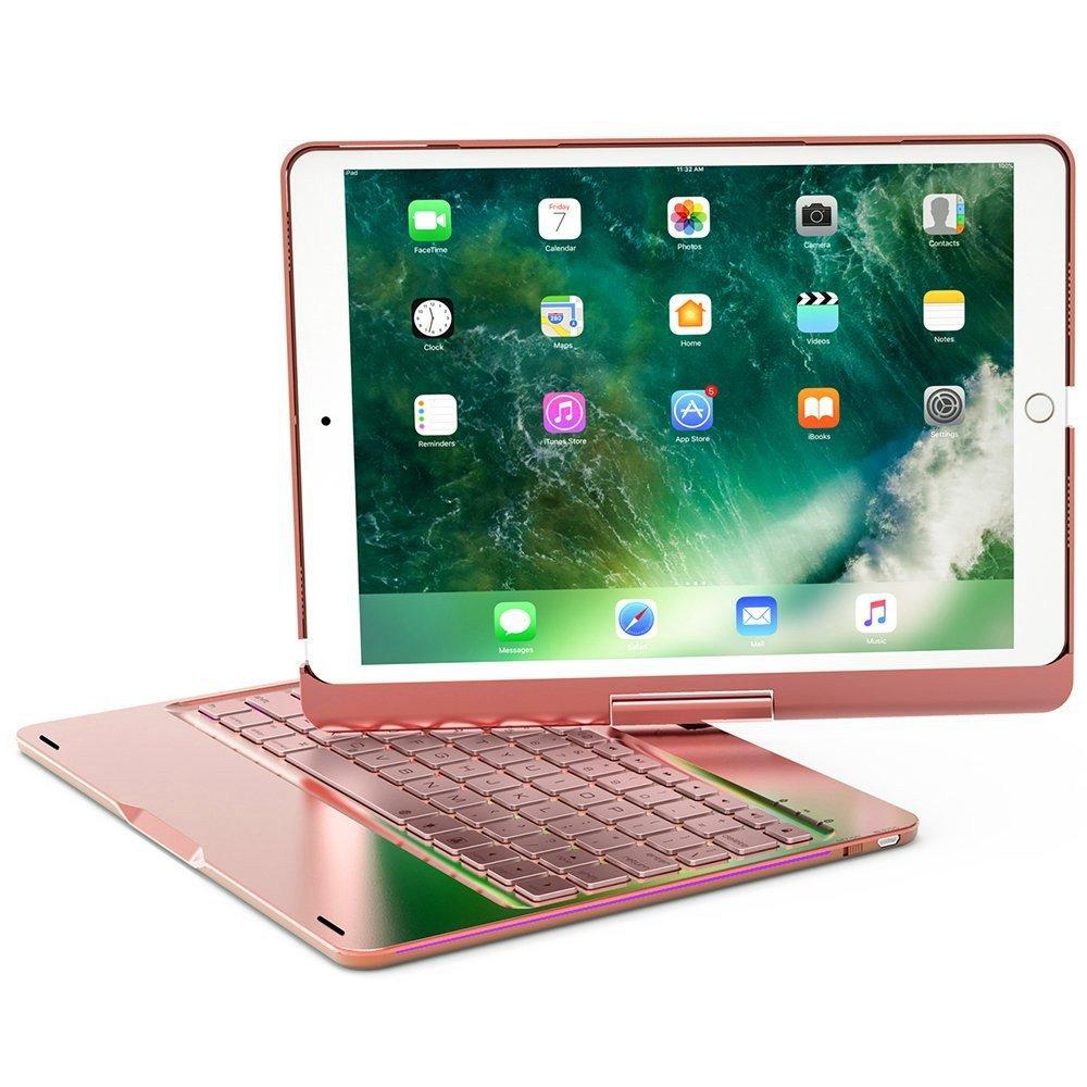 Bàn phím f360 bluetooth xoay 360 độ dành cho ipad air 3 2019 10.5 inch - 7 màu đèn cho bàn phím
