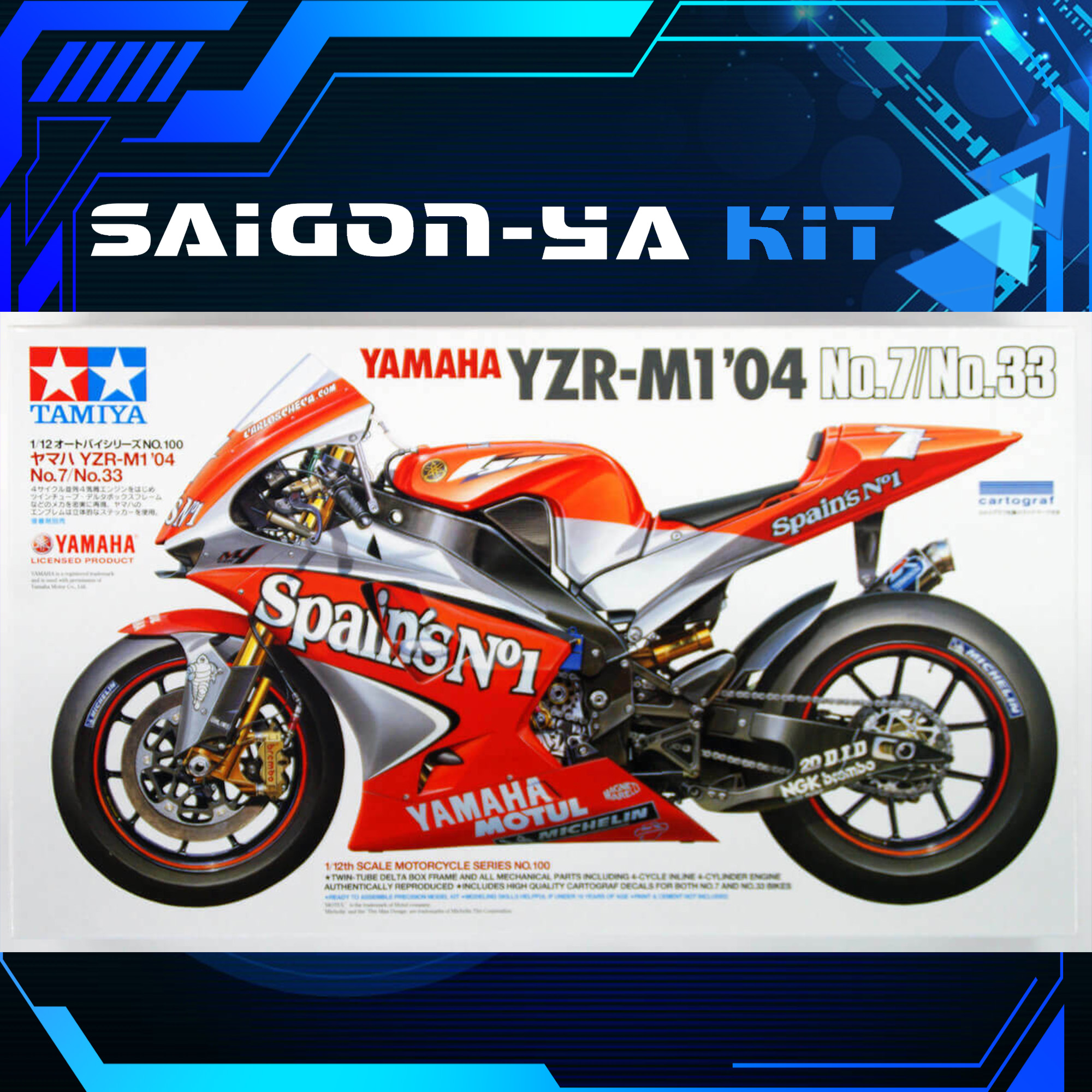 [TAMIYA] Mô hình xe Yamaha YZR-M1`04 No7/No.33