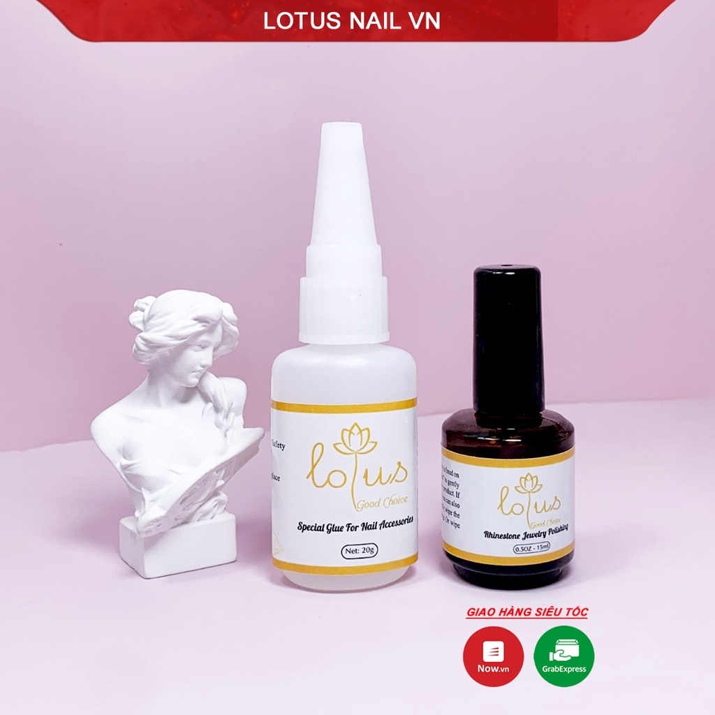 ◐✕ Keo dán móng keo bê tông Lotus cao cấp gắn phụ kiện nail siêu chắc