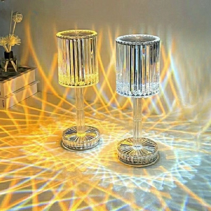 Đèn ngủ để bàn pha lê cảm ứng 16 màu trang trí phòng ngủ phòng khách